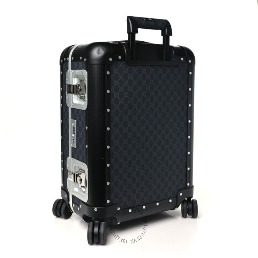 Vali Gucci Aluminum GG Supreme Monogram Porter Cabin Plus Trolley Black GGC251