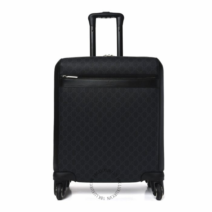 Vali Gucci GG Supreme Monogram Calfskin Cabin Trolley Black NFPG124