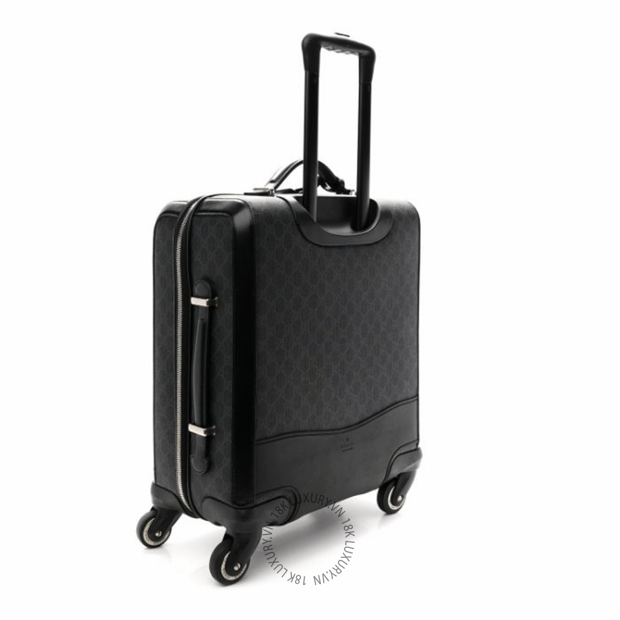 Vali Gucci GG Supreme Monogram Calfskin Carry On Trolley Black NFPG611