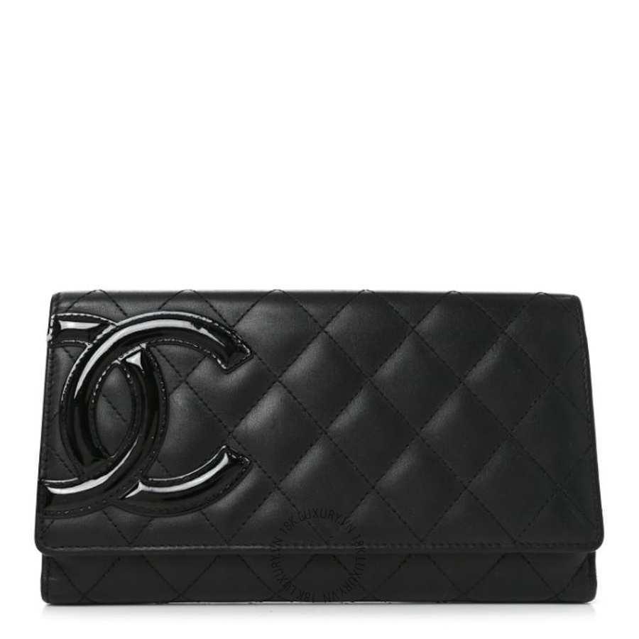 Ví dài Chanel Calfskin Quilted Cambon Long Double Wallet Black CNV264