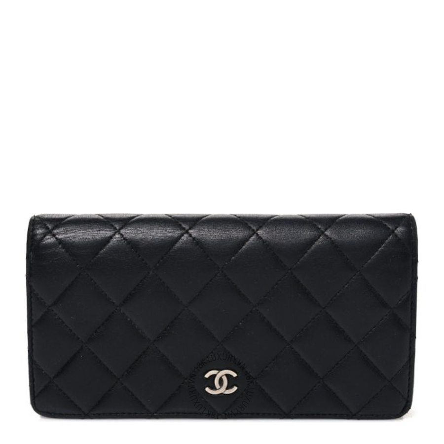 Ví dài Chanel Lambskin Quilted Yen Wallet Black CNV107