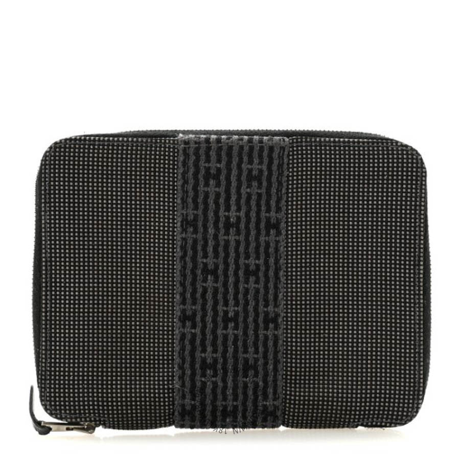 Ví Dài Hermes Canvas Herline Zip Wallet Grey JJKS151