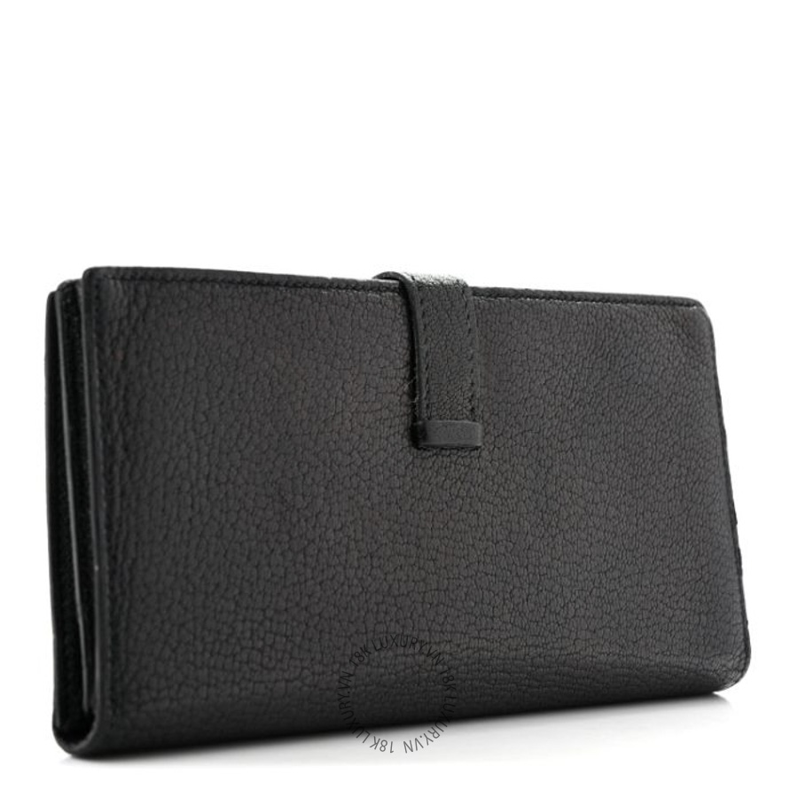 Ví Dài Hermes Chevre Mysore Bearn Gusset Wallet Black JJKS060