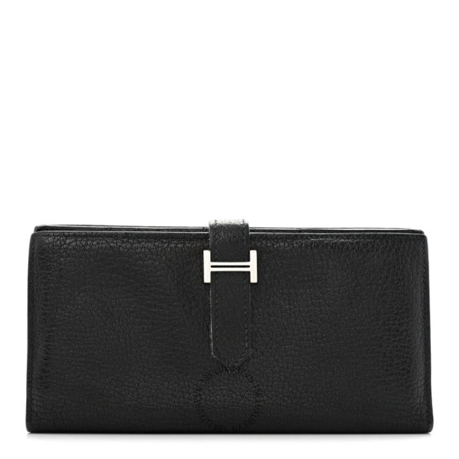 Ví Dài Hermes Chevre Mysore Bearn Gusset Wallet Black JJKS060