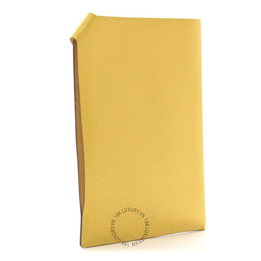Ví Dài Hermes Chevre Mysore Tarmac PM Passport Holder Soleil JJKS038