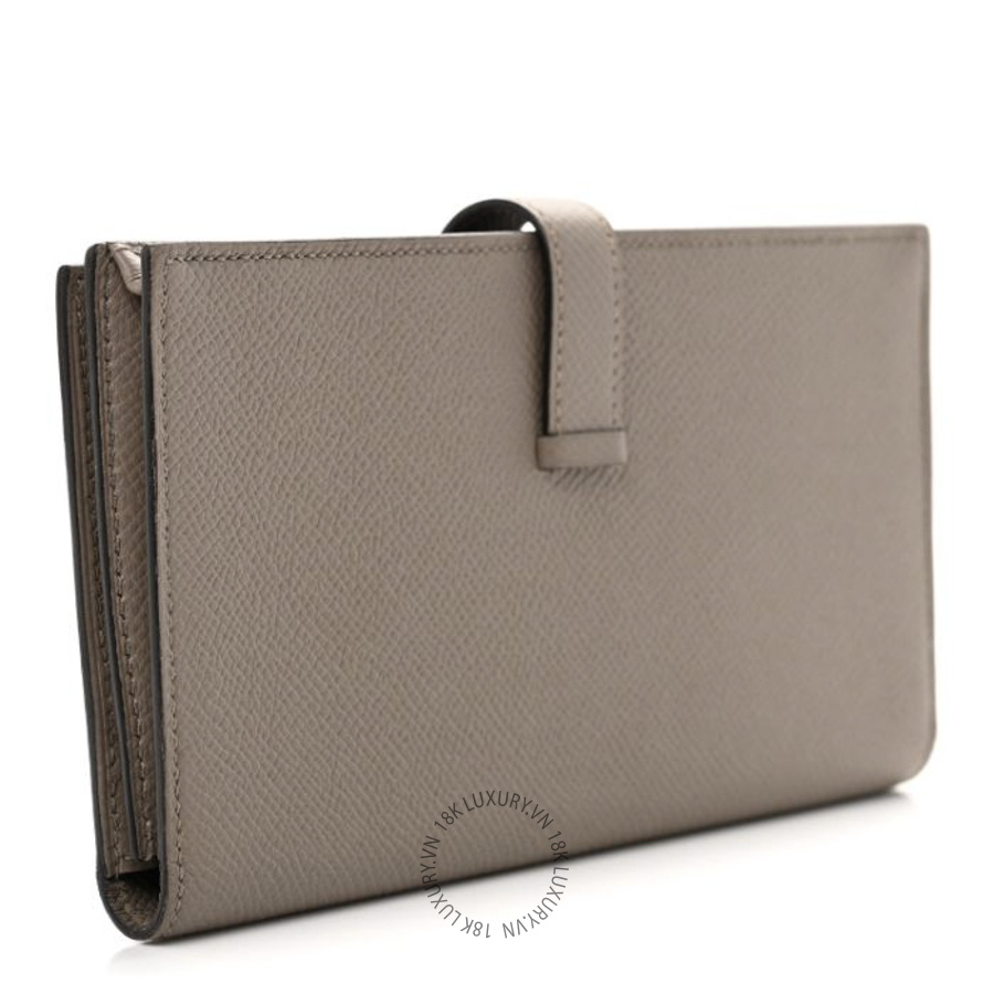 Ví Dài Hermes Epsom Bearn Gusset Wallet Gris Asphalte JJKS026