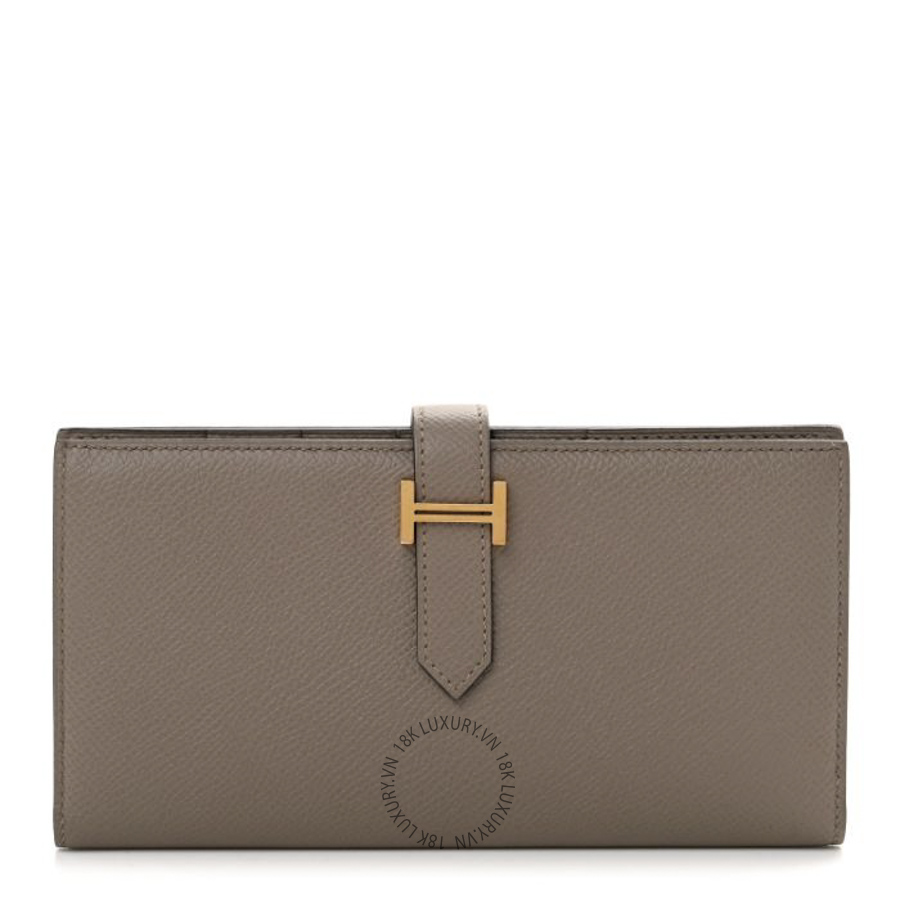Ví Dài Hermes Epsom Bearn Gusset Wallet Gris Asphalte JJKS026