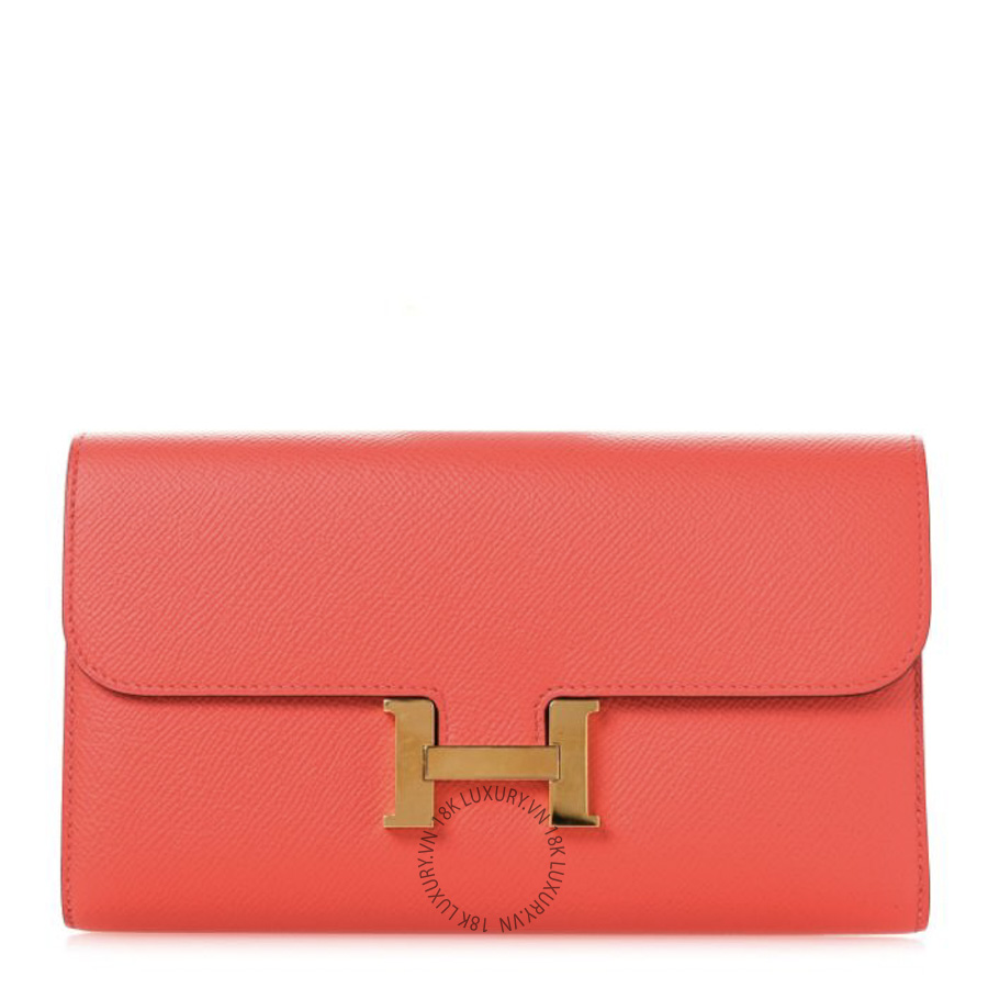 Ví Dài Hermes Epsom Constance Long Wallet Rose Jaipur JJKS079