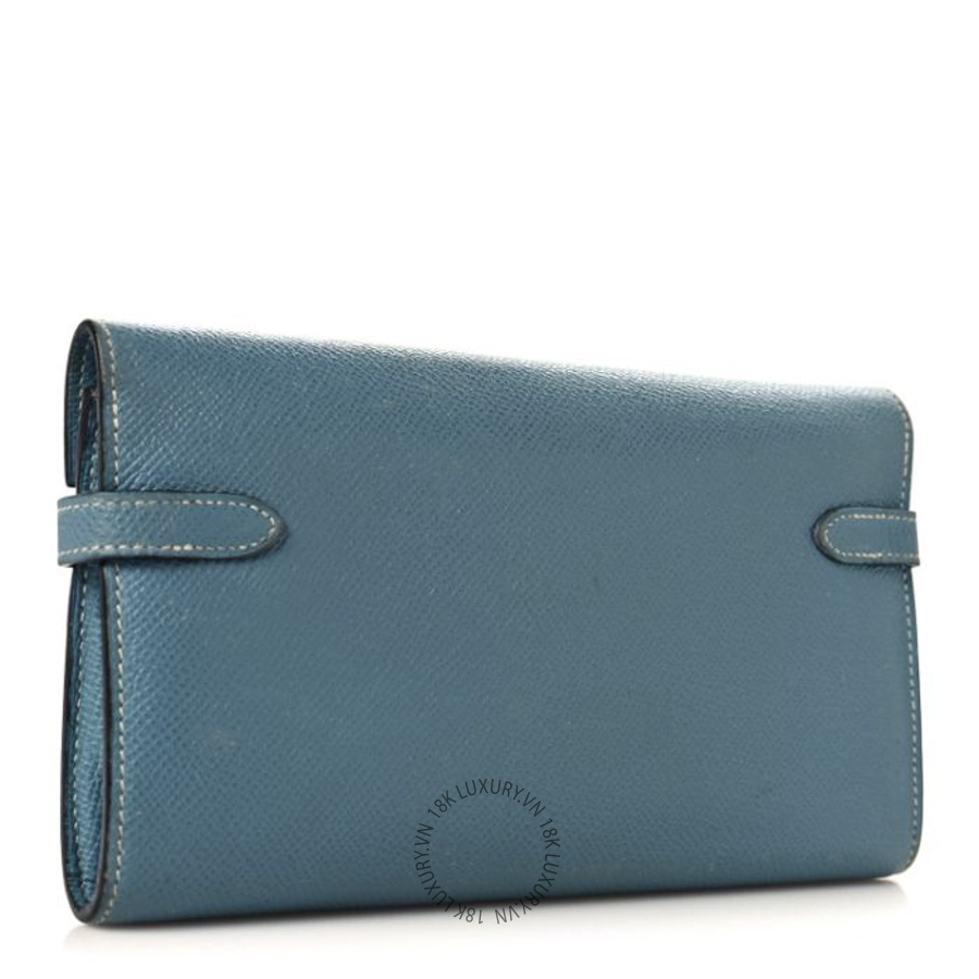 Ví Dài Hermes Epsom Kelly Longue Wallet Blue Jean JJKS054