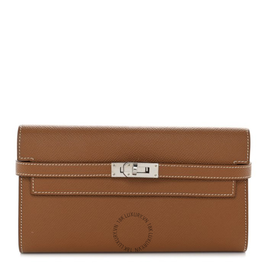Ví Dài Hermes Epsom Kelly Longue Wallet Gold JJKS096