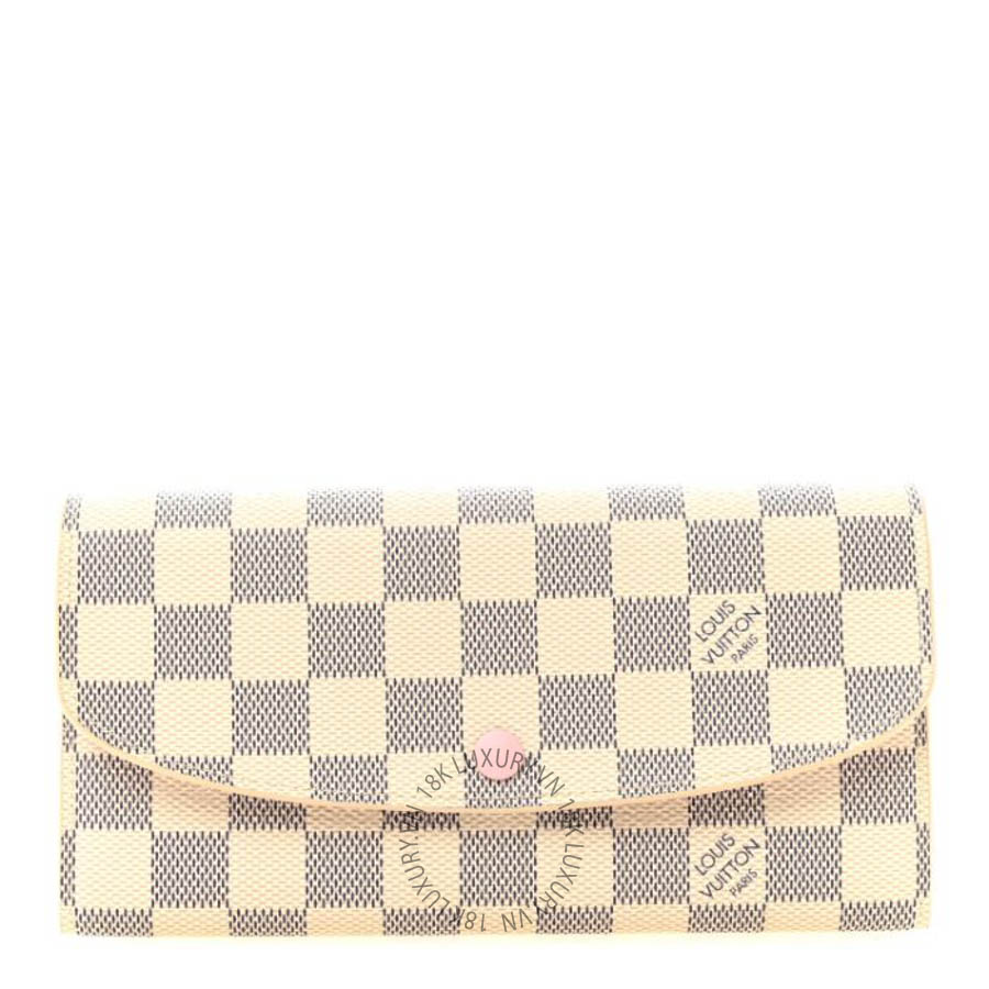 Ví dài Louis Vuitton Damier Azur Emilie Wallet Rose Ballerine FPVL276