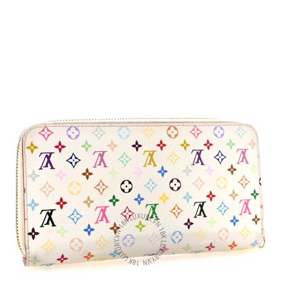 Ví dài Louis Vuitton Monogram Multicolor Zippy Wallet White Litchi FPVL621