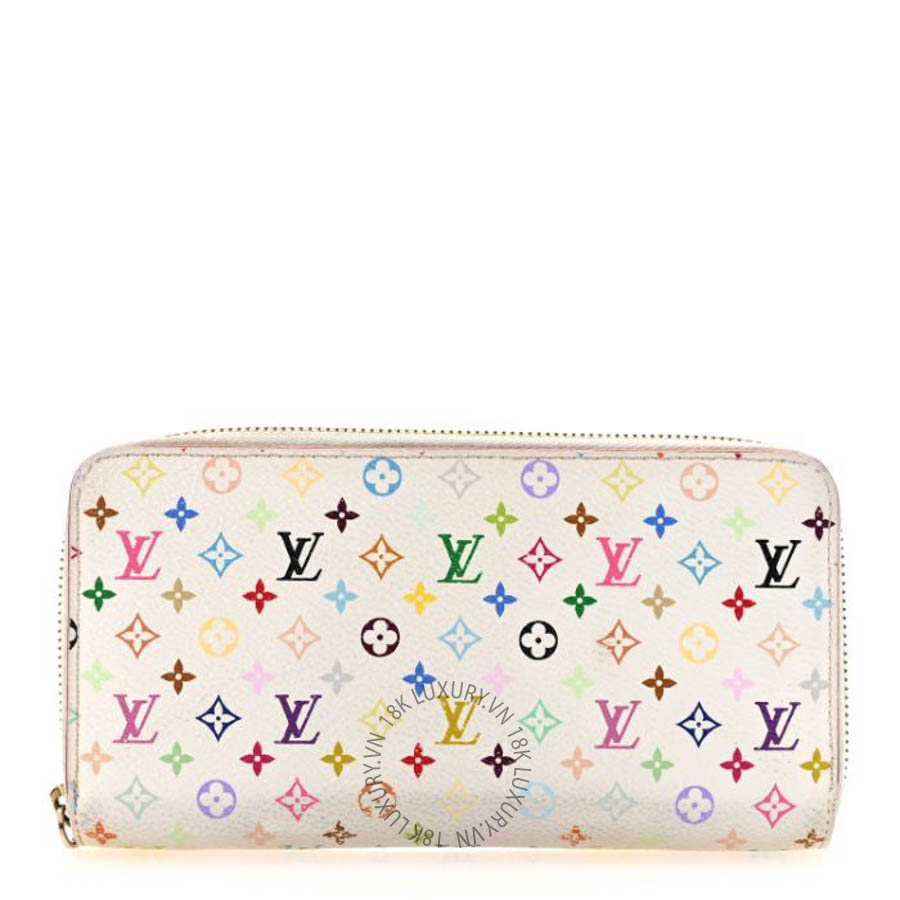 Ví dài Louis Vuitton Monogram Multicolor Zippy Wallet White Litchi FPVL621