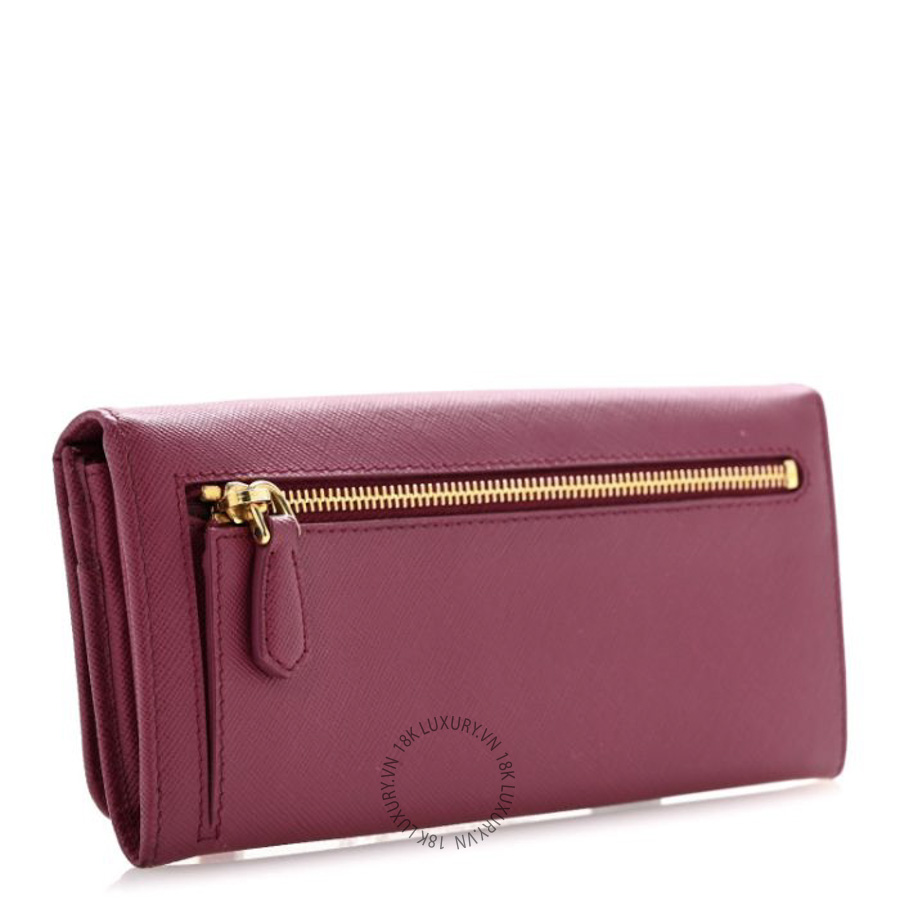 Ví Dài Prada Saffiano Metal Continental Flap Travel Wallet Ametista SKRS019