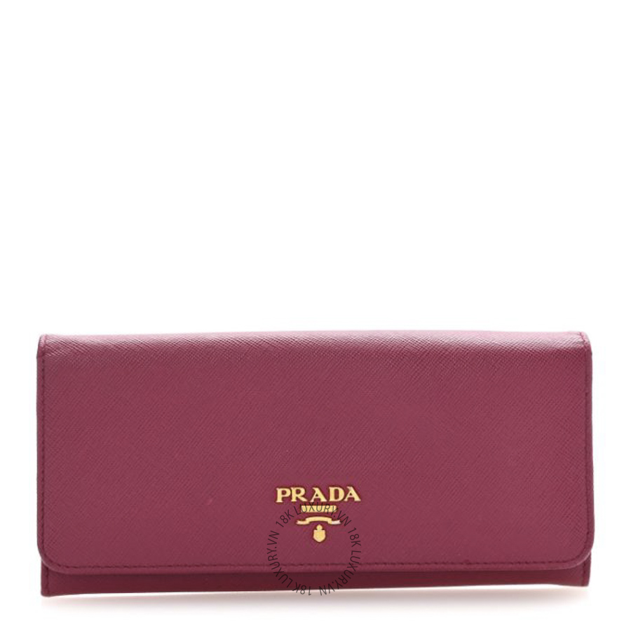 Ví Dài Prada Saffiano Metal Continental Flap Travel Wallet Ametista SKRS019