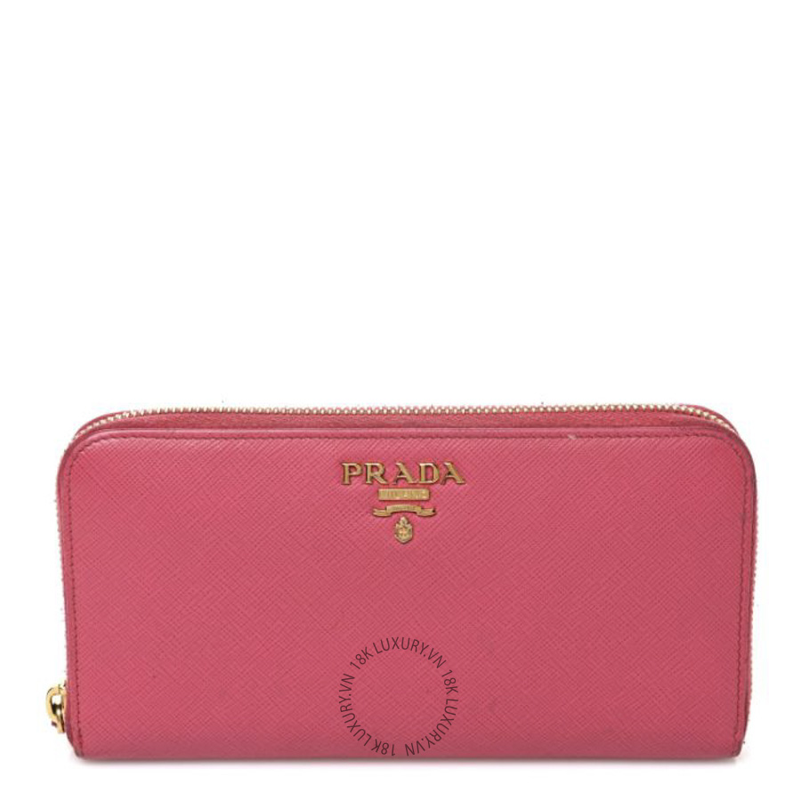 Ví Dài Prada Saffiano Metal Zip Around Wallet Peonia SKRS031