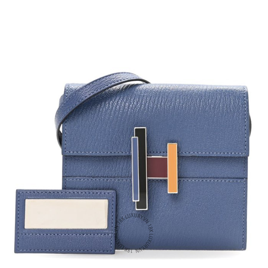 Ví Đeo Chéo Hermes Chevre Mysore Mini Cinhetic Wallet Bleu Brighton JJKS021