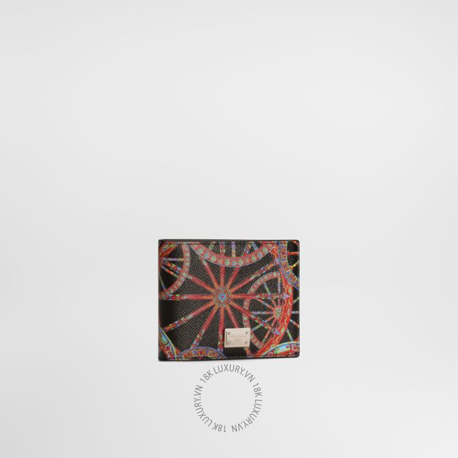 Ví ngắn Dolce Gabbana Carretto-print calfskin wallet BP3102A0744HN6DU NVDG115