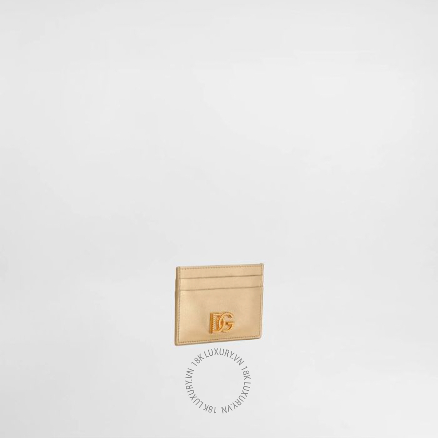 Ví ngắn Dolce Gabbana Laminated calfskin card holder with DG logo BI0330AZ6488H945 NVDG069