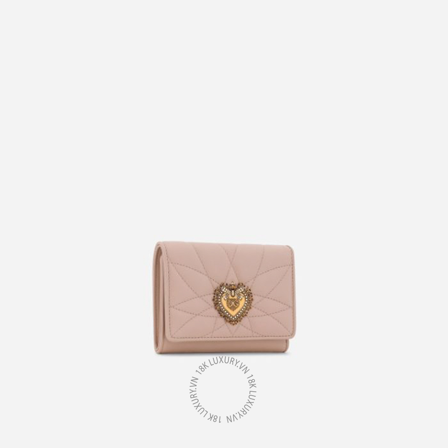 Ví ngắn Dolce Gabbana Small Devotion wallet in quilted nappa leather BI1269AV96780412 NVDG009