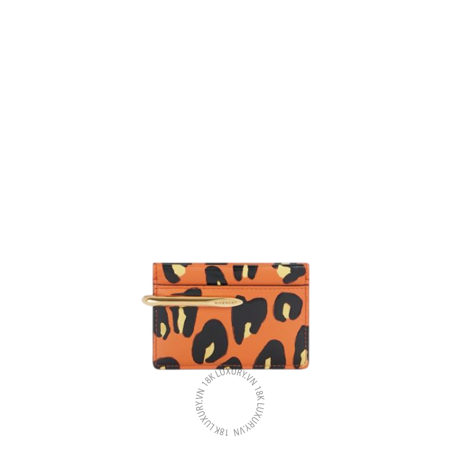 Ví Ngắn Givenchy Pinch card holder in leather with leaopard print BB60QDB2KF-017 CVT040