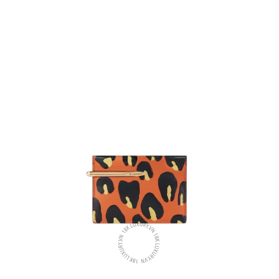 Ví Ngắn Givenchy Pinch wallet in leather with leopard print BB60QCB2KF-017 CVT049
