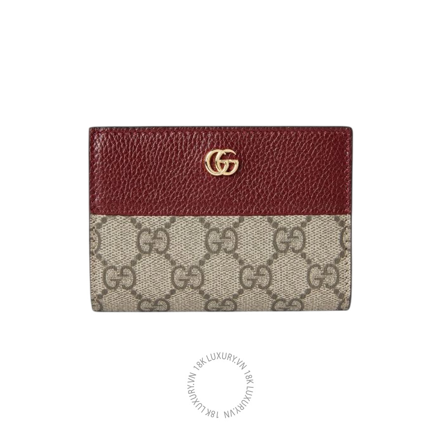 Ví Ngắn Gucci Bi-color GG Marmont small wallet 841360 AAE5E 6258 GGV054