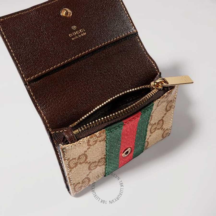 Ví Ngắn Gucci Bi-fold card case with Web 876044 FAF8R 8547 GGV011