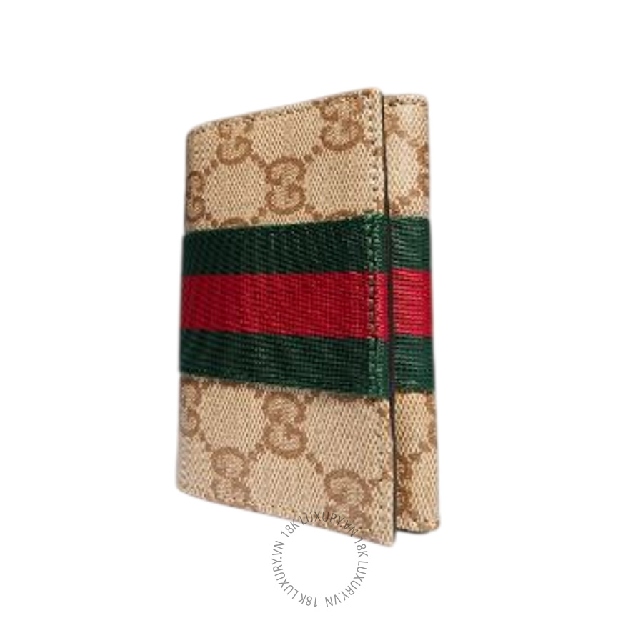 Ví Ngắn Gucci Bi-fold card case with Web 876044 FAF8R 8547 GGV011