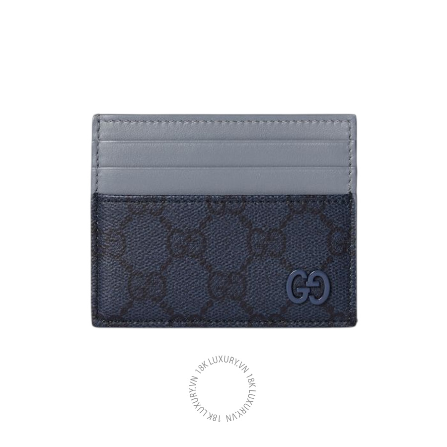 Ví Ngắn Gucci Dusty blue trim GG card case 795230 FAFBE 8448 GGV106