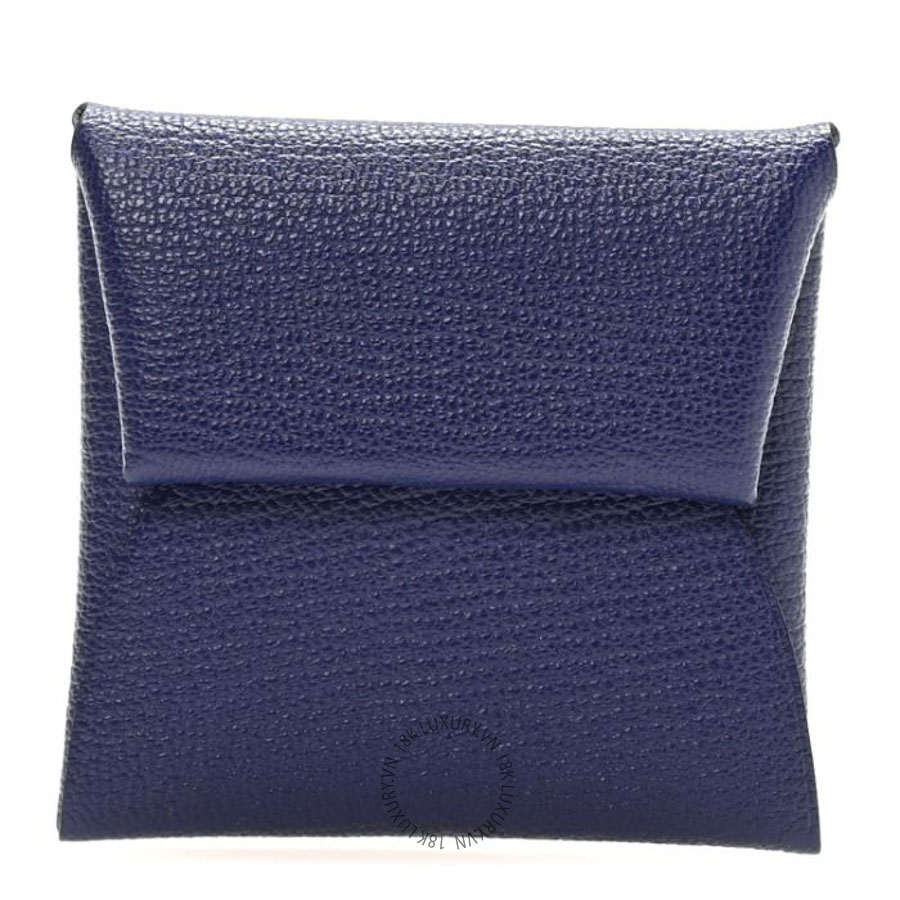 Ví Ngắn Hermes Chevre Mysore Bastia Coin Purse Bleu Encre JJKS059