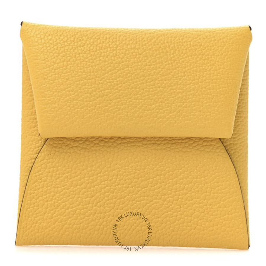 Ví Ngắn Hermes Chevre Mysore Bastia Verso Coin Purse Sun Bleu Frida JJKS037