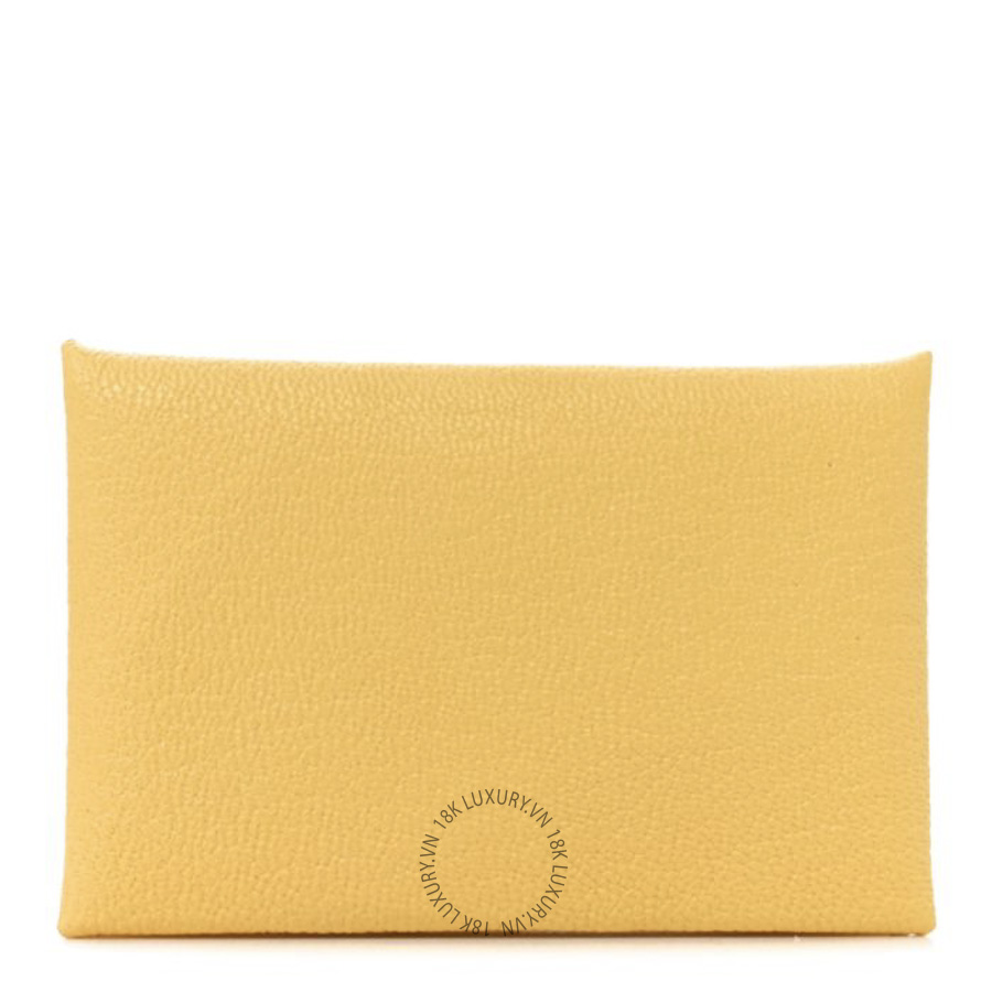 Ví Ngắn Hermes Chevre Mysore Calvi Card Case Jaune Citron JJKS088