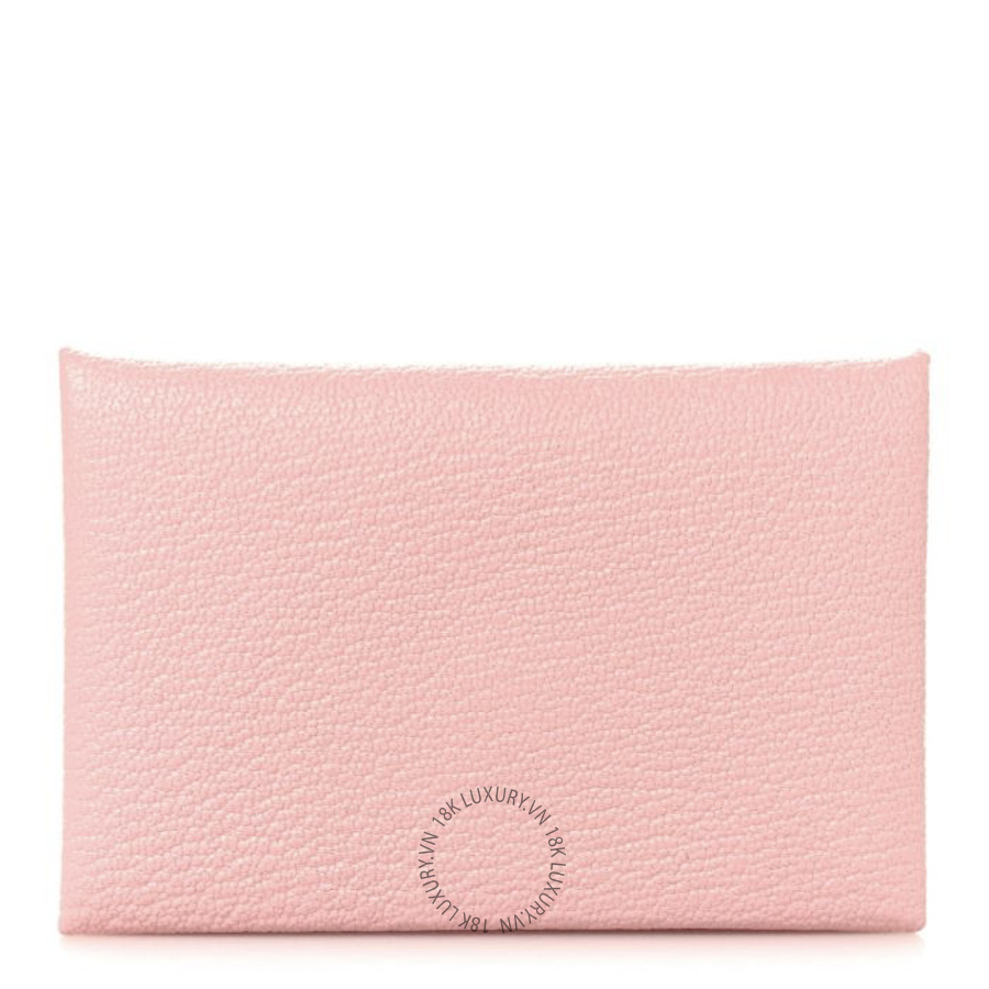 Ví Ngắn Hermes Chevre Mysore Calvi Card Case Rose Darling JJKS124