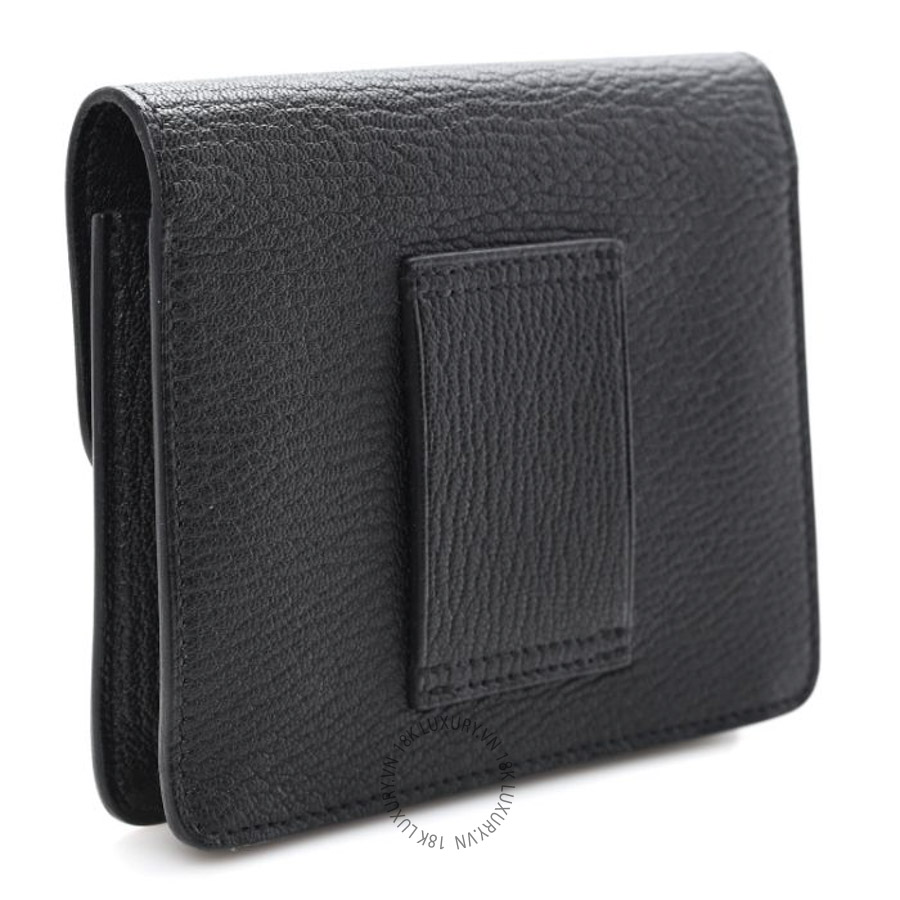 Ví Ngắn Hermes Chevre Mysore Roulis Slim Wallet Black JJKS135