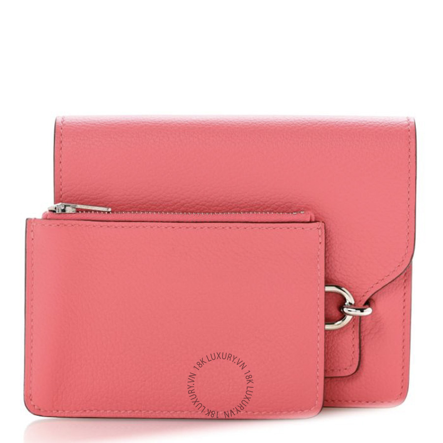 Ví Ngắn Hermes Chevre Mysore Roulis Slim Wallet Rose Azalee JJKS089