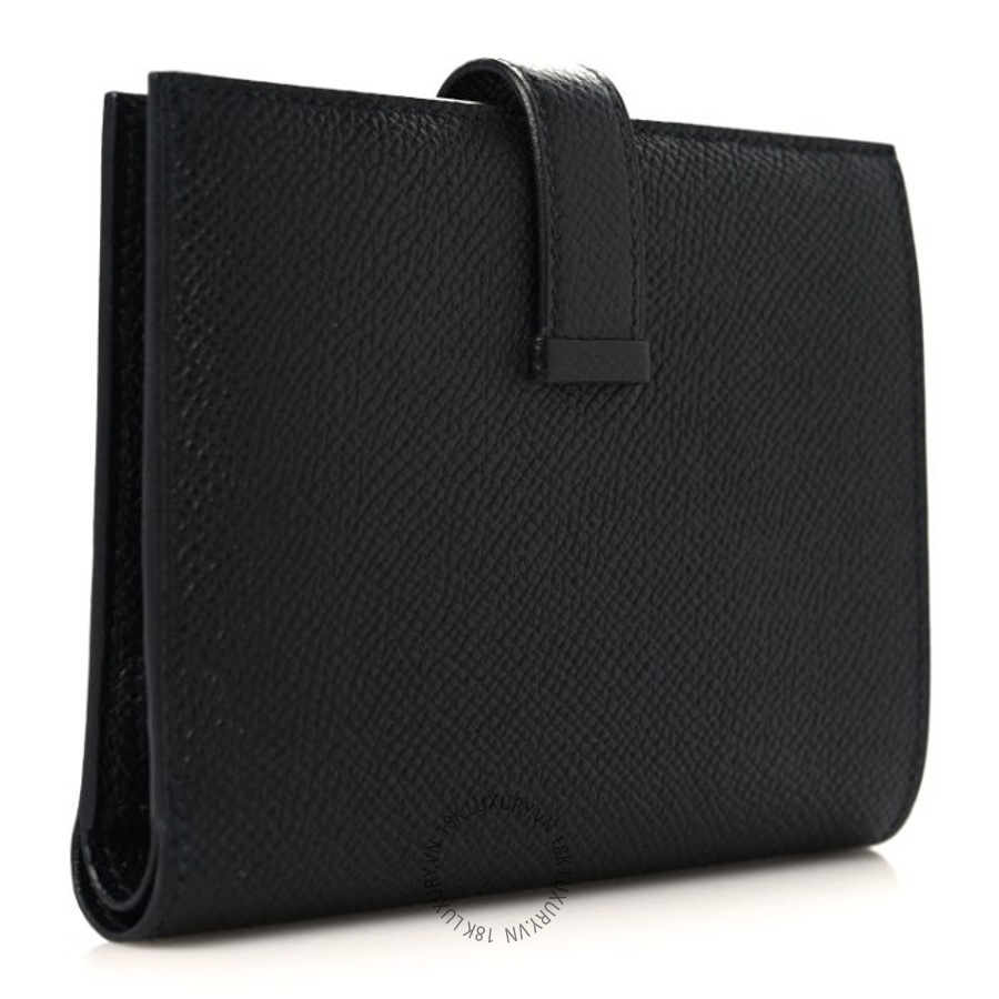 Ví Ngắn Hermes Epsom Bearn Compact Wallet Black JJKS039