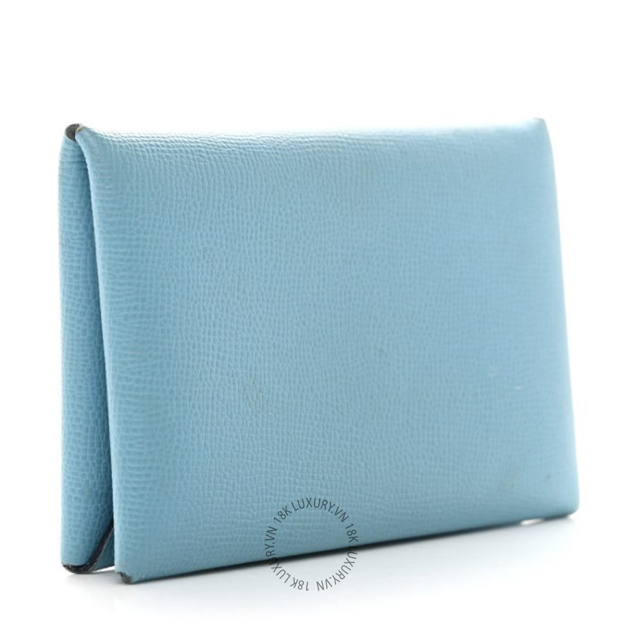 Ví Ngắn Hermes Epsom Calvi Card Case Celeste JJKS076