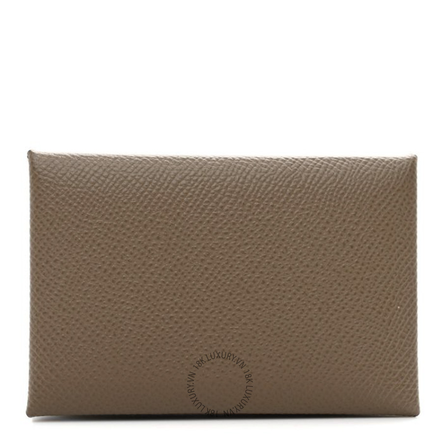 Ví Ngắn Hermes Epsom Calvi Card Case Etoupe JJKS027