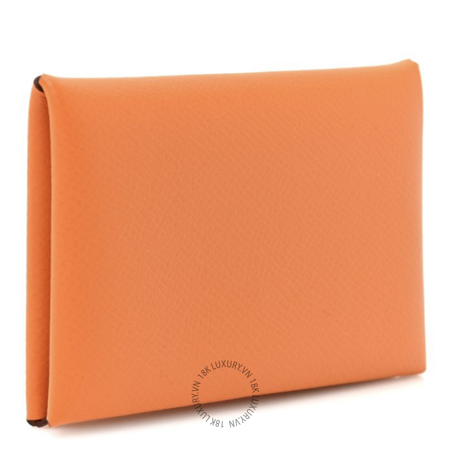 Ví Ngắn Hermes Epsom Calvi Card Case Orange JJKS061