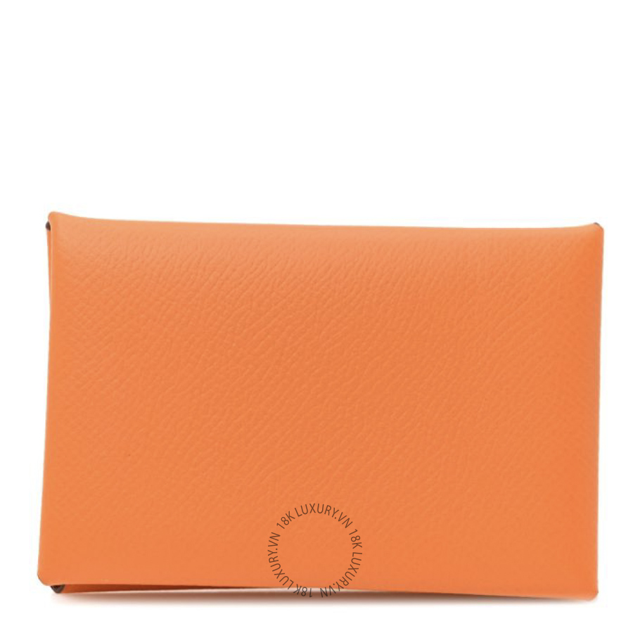 Ví Ngắn Hermes Epsom Calvi Card Case Orange JJKS061