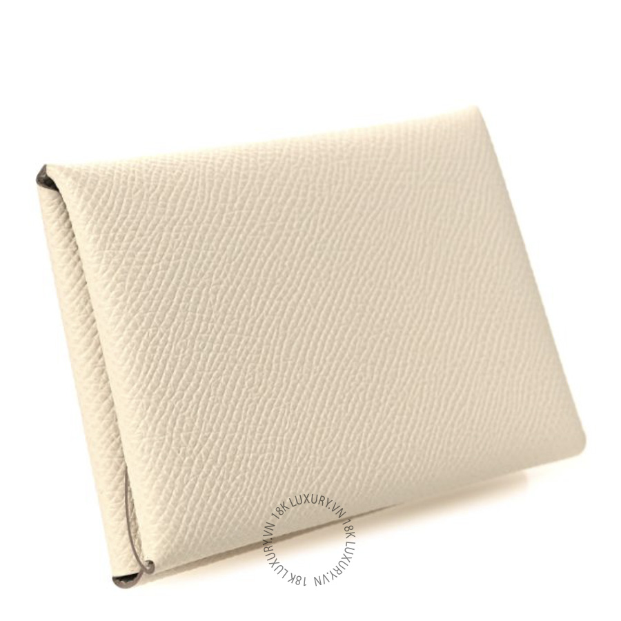 Ví Ngắn Hermes Epsom Calvi Duo Card Case Craie JJKS073