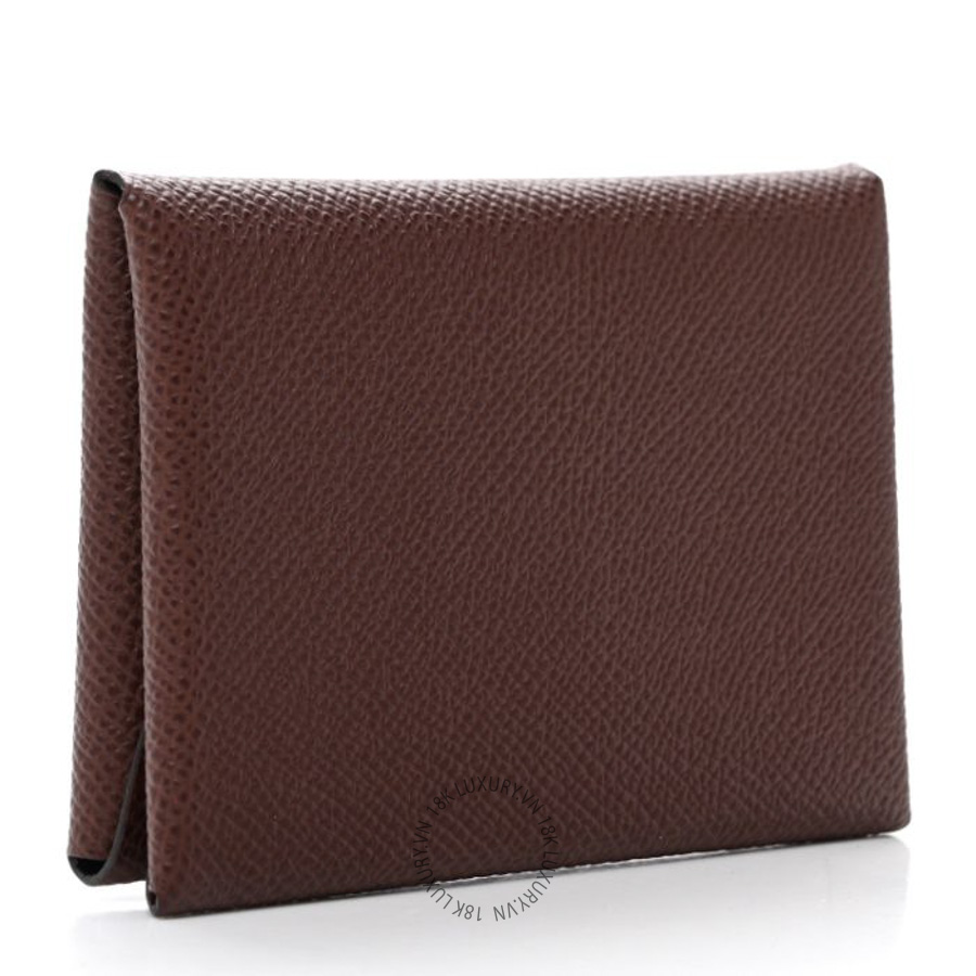 Ví Ngắn Hermes Epsom Calvi Duo Card Case Terre JJKS134