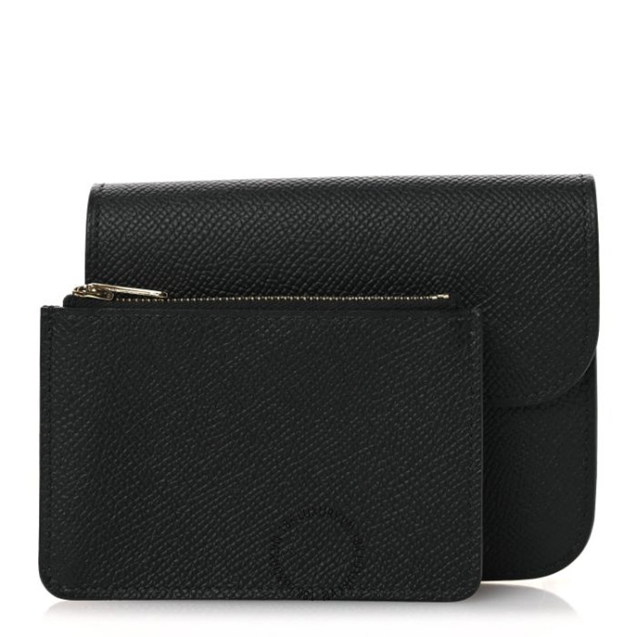 Ví Ngắn Hermes Epsom Constance Slim Wallet Black JJKS132