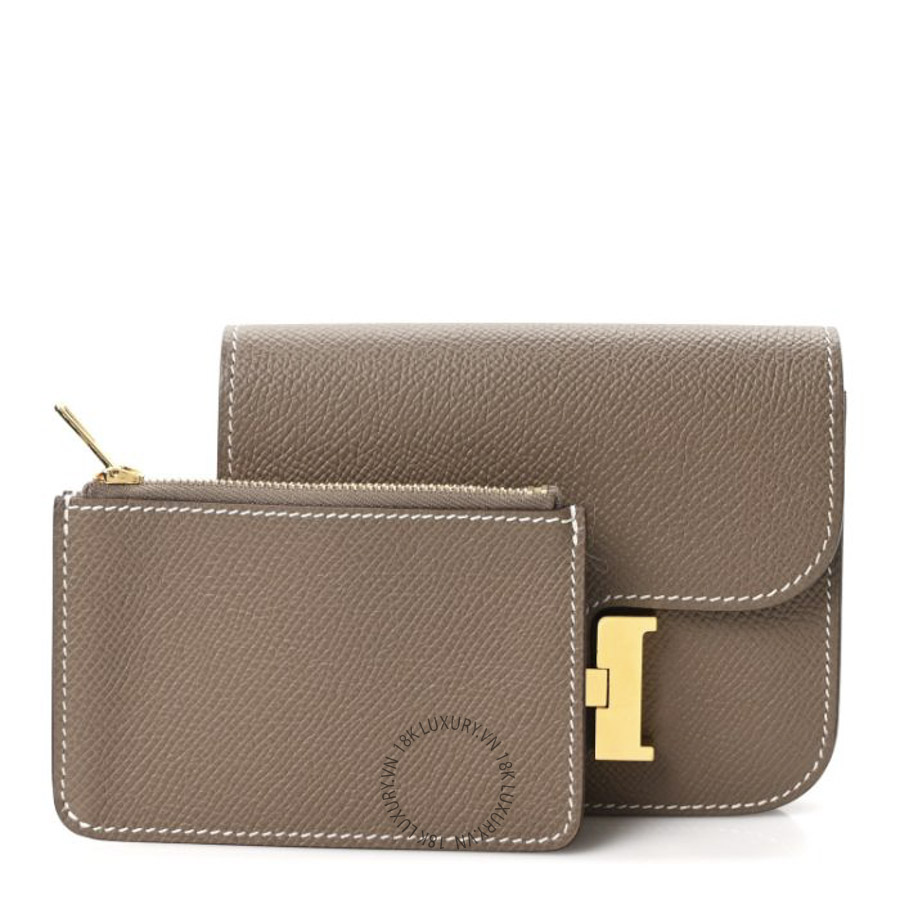 Ví Ngắn Hermes Epsom Constance Slim Wallet Etoupe JJKS145