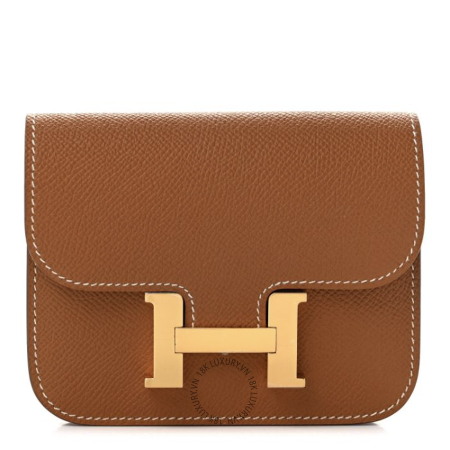 Ví Ngắn Hermes Epsom Constance Slim Wallet Gold JJKS083