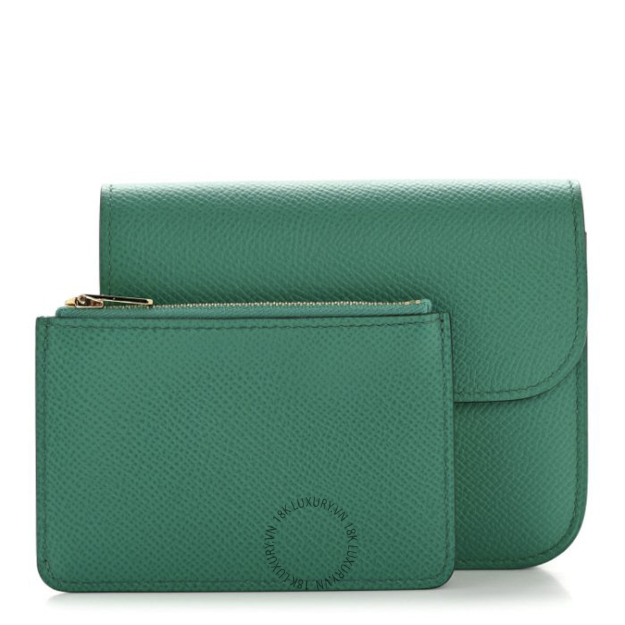 Ví Ngắn Hermes Epsom Constance Slim Wallet Vert Jade JJKS159