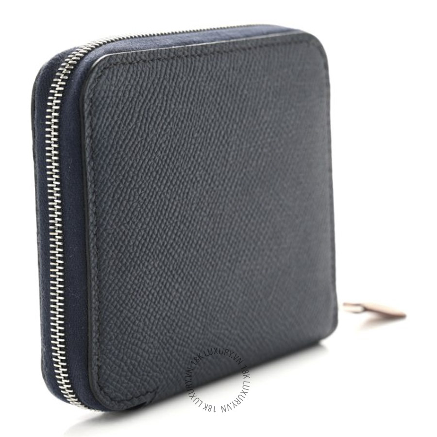Ví Ngắn Hermes Epsom Silk'In Compact Wallet Bleu Indigo JJKS025