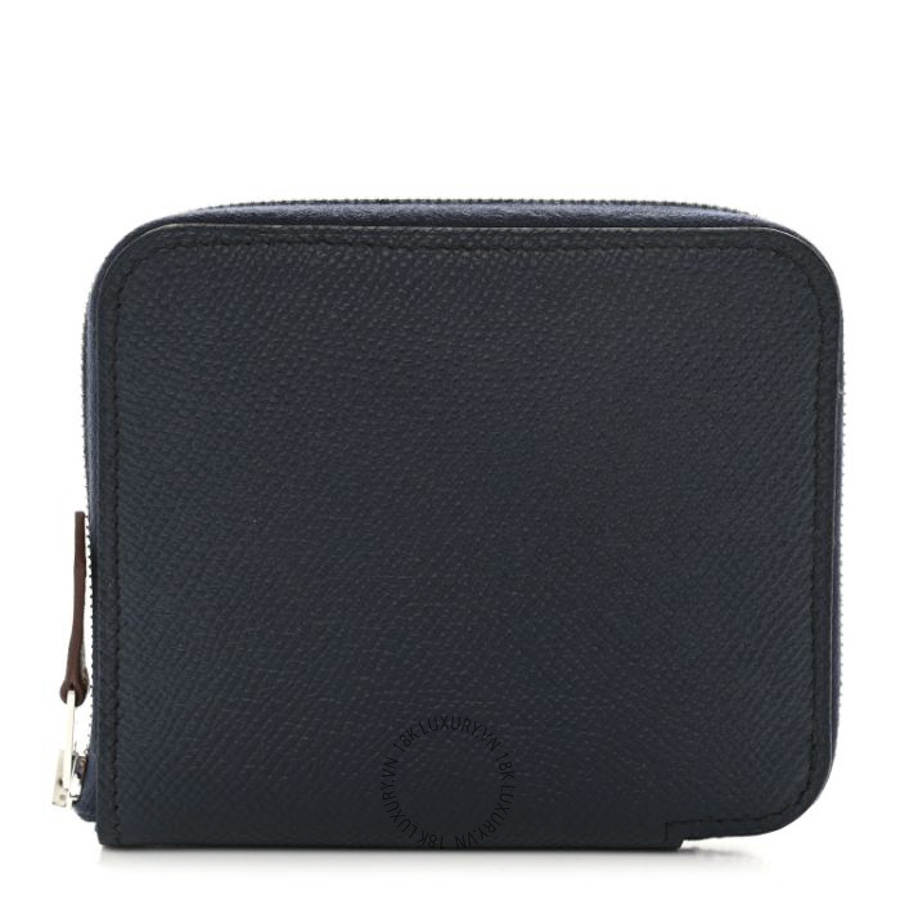 Ví Ngắn Hermes Epsom Silk'In Compact Wallet Bleu Indigo JJKS025