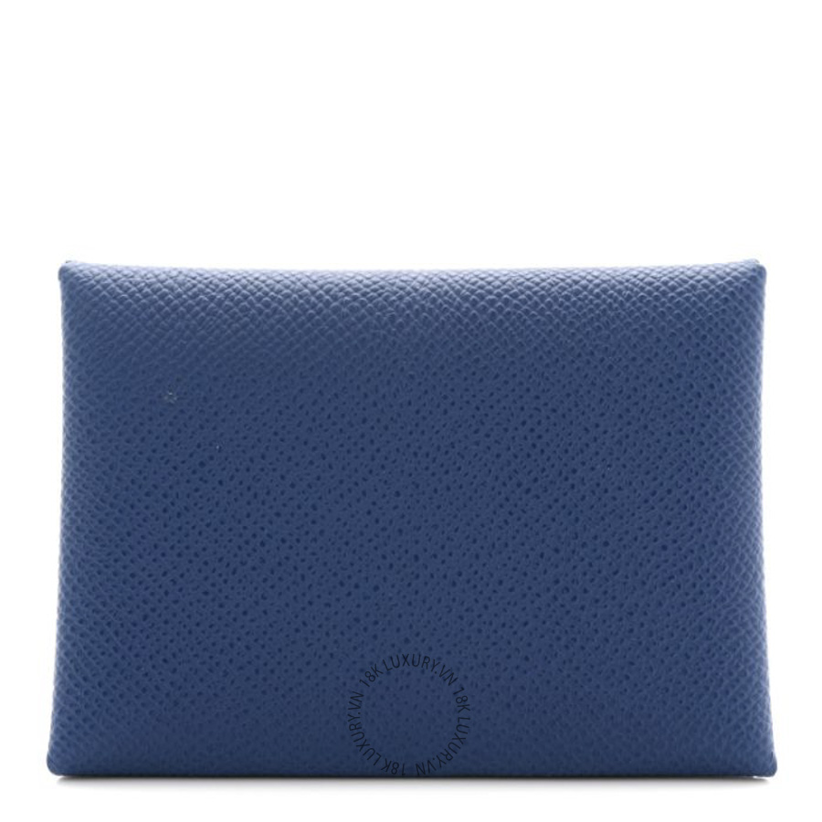 Ví Ngắn Hermes Epsom Verso Calvi Duo Card Case Bleu Tie Jaune Milton JJKS072